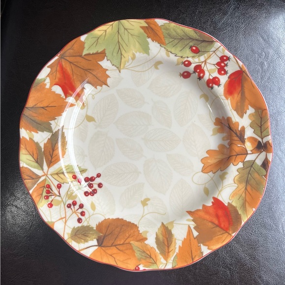222 Fifth Other - Autumn Leaf Dinner Plate one piece